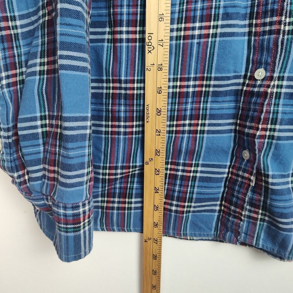 Lauren‎ Jeans Co Ralph Lauren Button-Up Shirt Women's 1X Blue Plaid Long Sleeves - Picture 5 of 8